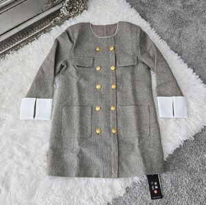 YI YAO Womens Long Sleeve Tweed Dress.Elegant Crew Neck A-line. Party Vintage Vi